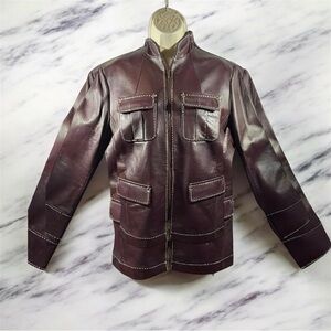 Women’s Cordovan Brown Leather Jacket